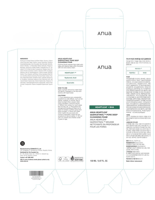 Anua Heartleaf Quercetinol Pore Deep Cleansing Foam (Korean Skincare)