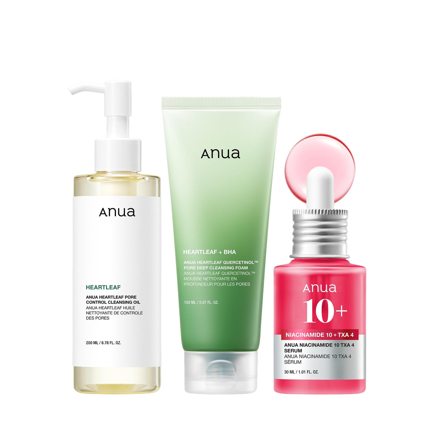 Anua 3-Step Glass Skin Beginner Set (Korean Skincare Set)